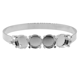 Bangle Bracelet Setting #7937 Silver for Rivoli SS47 Stones (2 Pieces) 